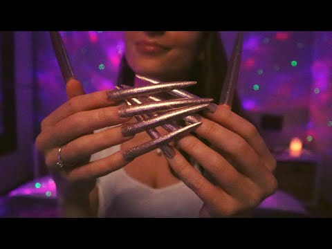 ASMR | Nail Tapping and Finger Fluttering with EXTREMELY LONG NAILS