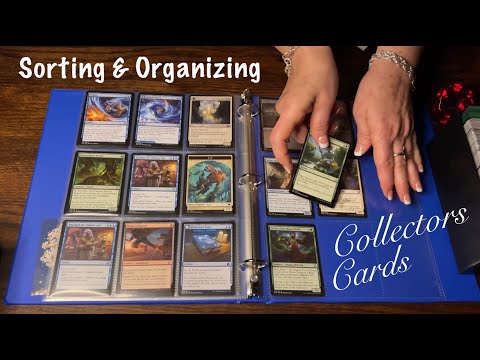 ASMR  Organizing Collectors Cards! (No talking only) Sheet protectors for collectible game cards.