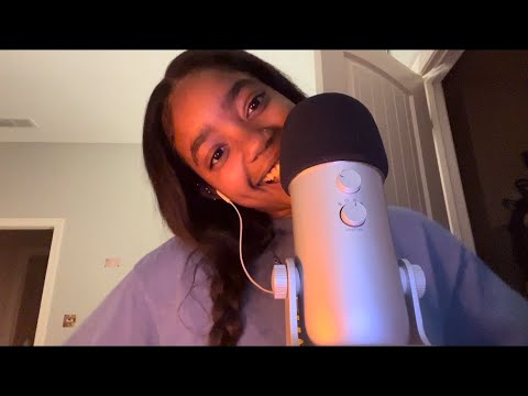 ASMR mic scratching while repeating the word “scratch” (mouth sounds+hand movements)