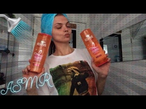 ASMR ~ Hair wash | Hair brushing | Water sounds | Shampoo sounds | No talking