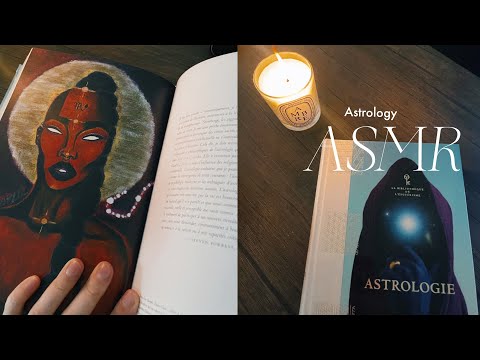 ASMR Astrology book, illustrations, pages turning