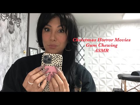 Gum chewing whispered ASMR/ Christmas horror movies 🌲