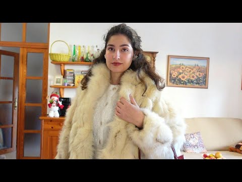 ASMR FUR COATS Try on and NEW GLOVES (antelope leather, leather indian bag, fabric sounds)