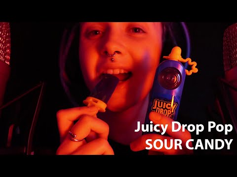 [ASMR] Juicy Drop Pop Lollipop- Mouth Sounds🍭 SOUR Candy 🤪
