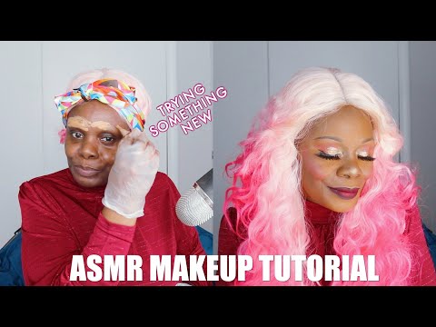 TRYING NEW TECHNIQUE ASMR MAKEUP TUTORIAL