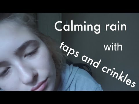 ASMR - Relaxing tapping and crinkling with rain sounds