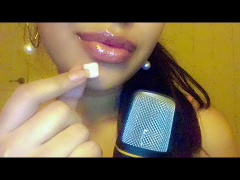 ASMR~ Tingly Gum Chewing with Inaudible Whispering + Mouth Sounds