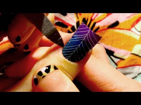 ASMR *UP CLOSE* MANICURE: Clipping and Filing Nails + Applying Nail Stickers Quite Terribly lol
