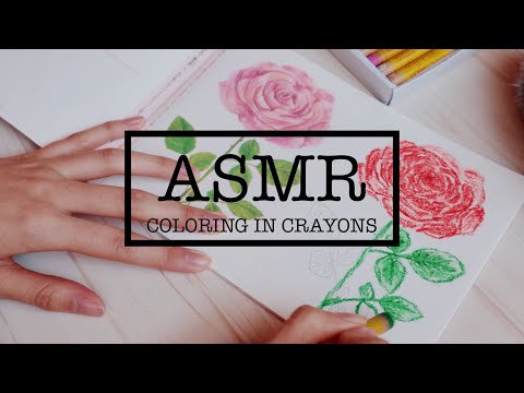 ASMR(囁き)クレヨンでぬり絵 Coloring in crayons