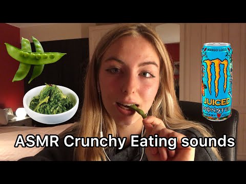 Asmr Crunchy Eating sounds (Snow peas, Seaweed, drinking Monster)