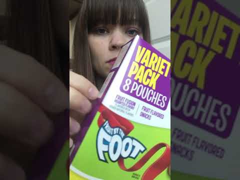 ASMR ~ GUSHERS FRUIT ROLL UP BY THE FOOT variety box TAPPING SHAKING #shorts
