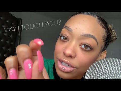 ASMR | Repeating "MAY I TOUCH YOU" + Visual Triggers