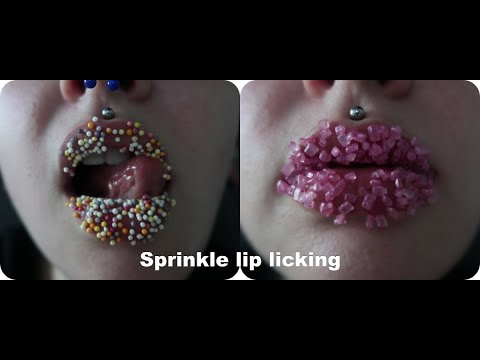 ASMR [Close Up] Sprinkle Lip Licking