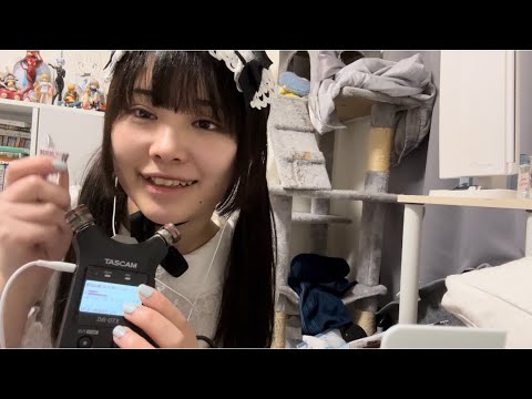 ASMR tascam 指耳かき　耳かき　タッピング音　tapping ear cleaning