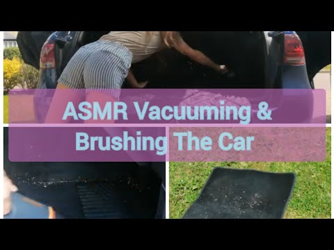ASMR vacuuming & brushing the car no talking - household cleaning