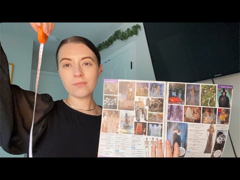 ASMR Halloween Costume Fitting and Party Planning (fabric, cutting, measuring, writing sounds)Pt 1/4