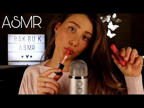STICKY GLOSSY MOUTH SOUNDS | LIPGLOSS APPLICATION WITH CLOSE UP 👅 ASMR