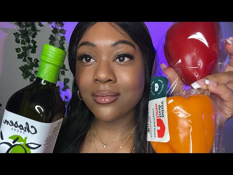 ASMR| Mini Grocery Haul + Clicky Whispers🥙🥗🫑