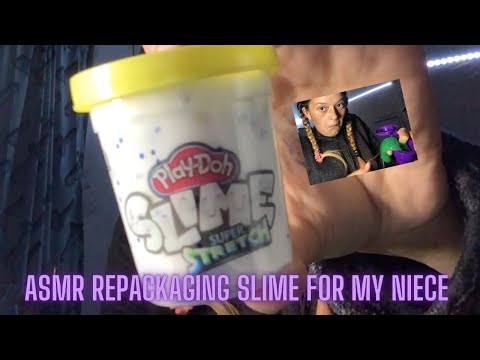 ASMR repacking slime for my niece 🍀🐰