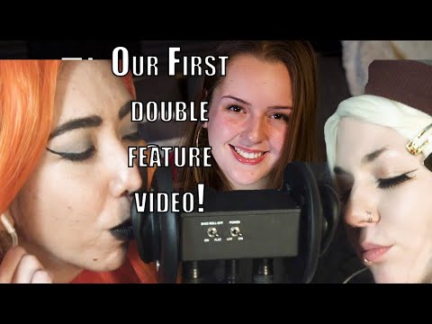 Our First Double Feature Video! - Aspen / River / Bonnie ASMR (Ear Licking / Kissing / Random ASMR)