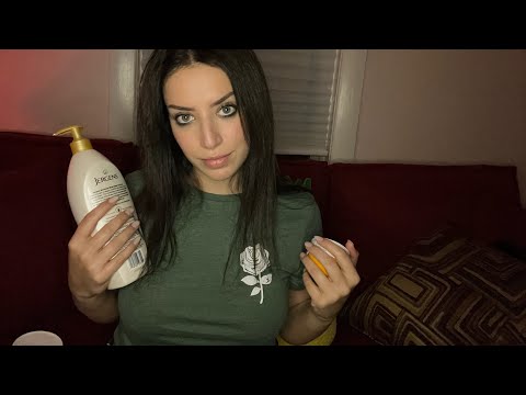 Asmr- Lotion Sounds 🧴👏🏻 (whispering, hand movement, mouth sounds, etc)