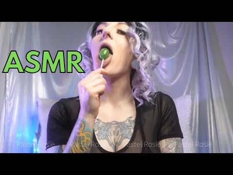 ASMR 👅 Sticky Candy Blowpop Eating (Soft Spoken) 😴 PASTEL ROSIE