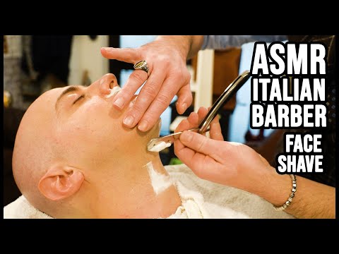 OLD SCHOOL ITALIAN BARBER  | FACE SHAVE and HOT TOWEL | ASMR