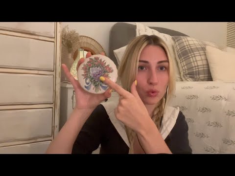 ASMR Thrift Haul 💐🫖 (+ fabric scratching, tapping, tongue clicking)