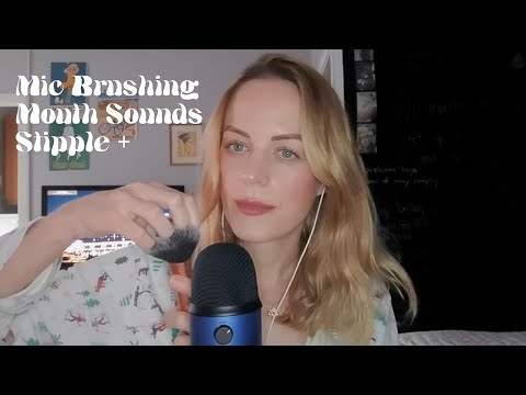ASMR | Mic Brushing, Sk, Stipple, Up Close Mouth Sounds, Tapping, Face Brushing