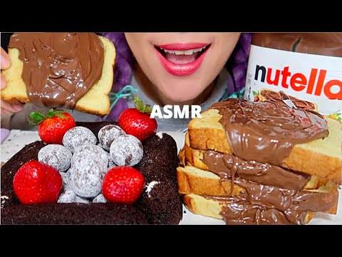 ASMR Nutella Toast Bread, Chocolate Twinkies, Macadamia nut chocolate 누텔라 토스트 먹방 |CURIE.ASMR