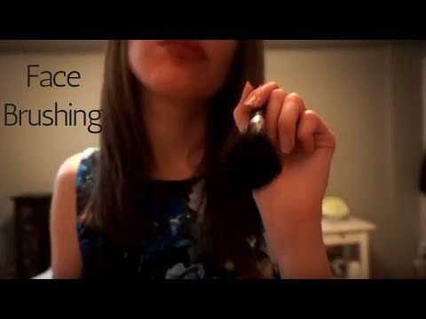 ASMR Face Brushing to Calm you Down [mouth sounds] [whispering]