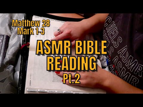 ASMR Bible Reading | Matthew 28 & Mark 1-3  | Soft Whispers