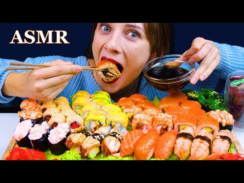 ASMR SUSHI & SASHIMI PLATTER MUKBANG (No Talking) EATING SOUNDS | LILIBU ASMR