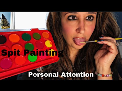 👄 ASMR SPIT Painting YOU! Wet Mouth Sounds || Personal Attention