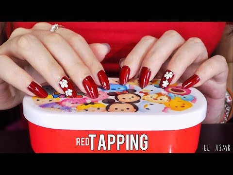 ASMR RED TAPPING for sleep. (With Red Nails) [No Talking]