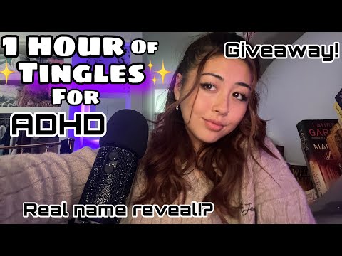 ASMR| 1 hour of ✨TINGLES✨ (for adhd) 😴😴💗💗 50k special! 🥳 + name reveal + giveaway!!