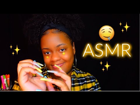 ASMR ✨Girl Who's Obsessed With Her NEW Long Nails Sits Next To You In Class 🙄💅🏾✨ (So Good)✨