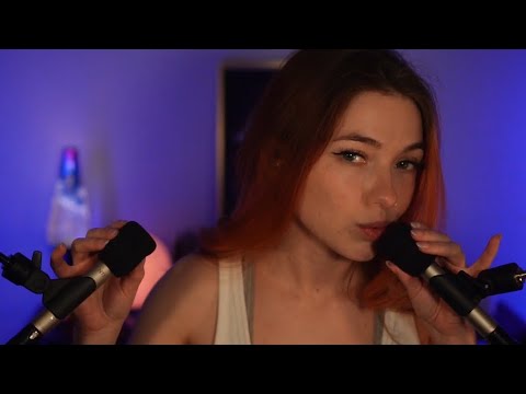 Playing with foam mic covers while I ramble | ASMR mostly inaudible whispers. mic pumps, taps, etc.