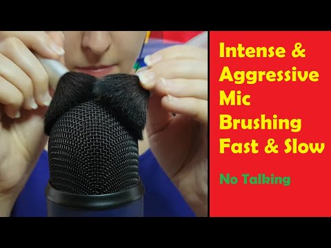 ASMR Intense & Aggressive Mic Brushing - Fast & Slow - No Talking