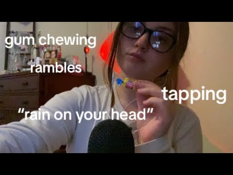 asmr ☆ gum chewing rambles | bare mic scratching | mouth sounds | stuttering/peace+chaos