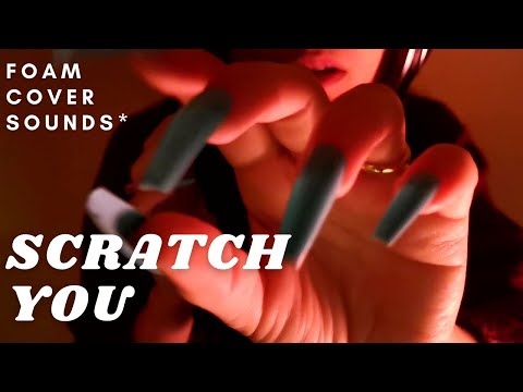 ASMR - FAST SCRATCHING YOU TO SLEEP (SCRATCHING MIC FOAM COVER, Saying Scratch, Close Up Whispering)