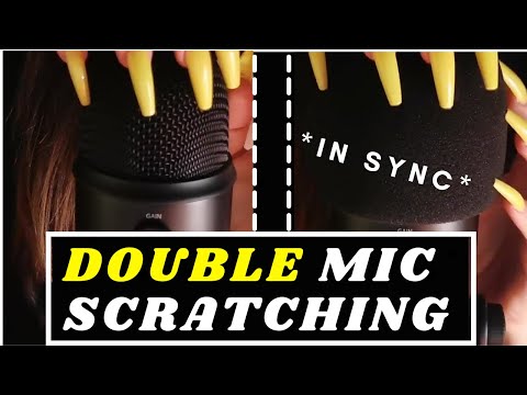ASMR - FAST AND AGGRESSIVE DOUBLED MIC SCRATCHING (simultaneously with and without foam cover)