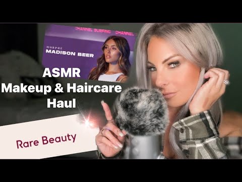 ASMR Makeup Haul | GIVEAWAY | Clicky Whispers | Morphe X Madison Beer | Rare Beauty and more