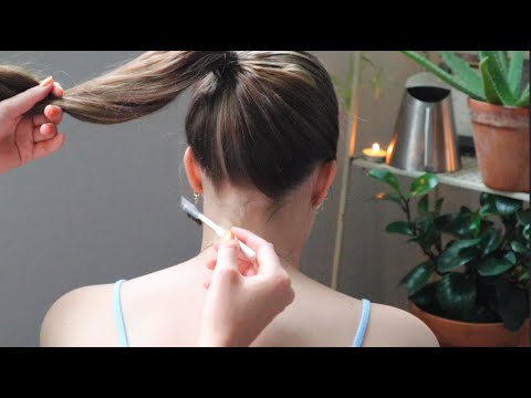 ASMR super tingly micro-attention hair play on Katie /no talking (new microphone set-up!)