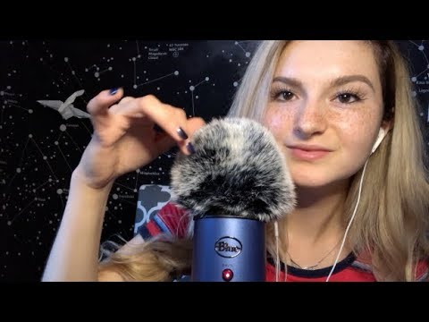 ASMR Fluffy Mic Brushing Sounds // Whispering