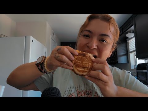ASMR| Eating McDonald’s breakfast & chatting- eating sounds