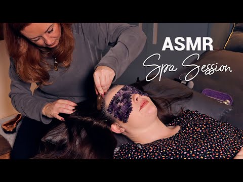 Sleepy ASMR Spa Session 🌟 Hair Growth Oils & Scalp Massage, Face Brushing & Tuning Forks