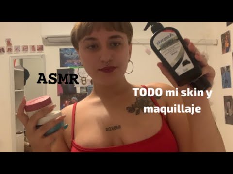 ASMR nail tapping intenso con TODOS mis productos de skin y maquillaje!/asmr ESPAÑOL