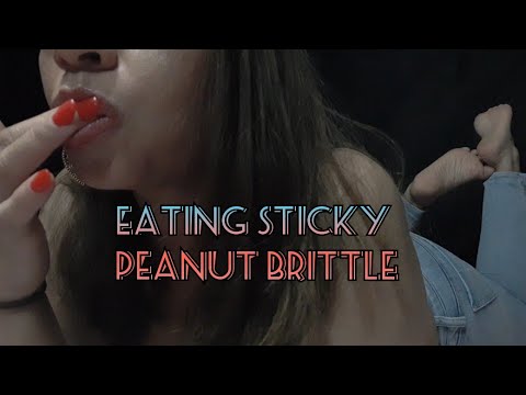 ASMR Eating Sticky Peanut Brittle