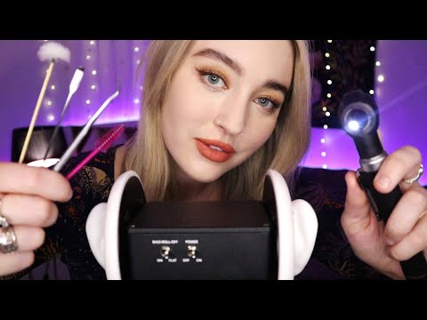3Dio Ear Play ASMR ~ Otoscope, Brushing, Cleaning Tools, Etc